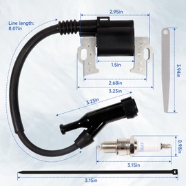 Ignition Coil for Honda GX390 Engine Compatible with 30500-Z5T-003 Includes 1 Pieces of Spark Plugs and a 0.4 Feeler Gauge and 3Pcs ties