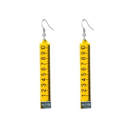 MALOYANVE Straight Ruler Earrings for Women Creative Lightweight Yellow Acrylic Resin Math Tool Dangle Drop Statement Earrings Math Enthusiasts Teachers Jewelry Gifts (Yellow Ruler)