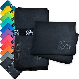 DRYME Toalla Premium de Microfibra Deportiva Ultra Absorbente Secado Rápido Ligera y Portatil para Gym Natación Yoga Playa Diferentes Modelos y Tamaños (Negro, Camastro (180 x 78 cm))