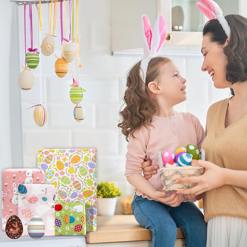 Easter Wrapping Paper, 12 Sheets Easter Gift Wrapping Paper 19.7