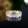 18k Gold Plated Womens Eternity Wedding Band Oval Cut Cubic