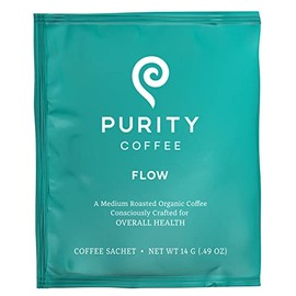 Purity Coffee FLOW Medium Roast Organic Coffee - USDA Certified Organic Specialty Grade Arabica Single-Serve Packets - Third Party Tested for Mold, Mycotoxins and Pesticides - 5 ct Box