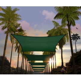 Amgo Custom Size 18' x 19' Green Rectangle Square Sun Shade Sail UPF50+ AGTAPR1013, Order to Make Canopy Awning, 95% UV Blockage, Water & Air Permeable, Commercial and Residential (We Customize)