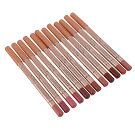 Juego de 12 Delineadores de Labios de Larga Duración, Lápiz de Maquillaje de Labios Altamente Pigmentado, a Prueba de Manchas para Uso Diario, Aplicación y Sedosa con Punta