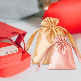 TopTie 50 PCS Thick Satin Drawstring Bag for Wedding Party, Silk Jewelry Bag 3.2 X 4.3 Inches Storage Pouch Bag