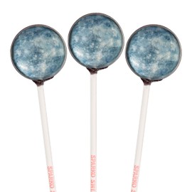 Sparko Sweets Galaxy Lollipops, Planet Mercury Design, Green Apple Flavor, 10 Pieces, Individually Wrapped, 1 lb, Handcrafted in USA – A Fiery Taste of the Swiftest Planet!