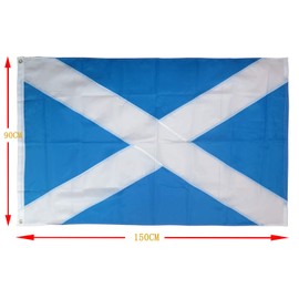 rhungift Premium Heavy Duty Scotland Flag 3x5 Ft, Oxford Nylon 210D Scottish Flag | Quadruple Stitched Fly Ends |Brass Grommets for Easy Display British Union Jack st Andrews Flag