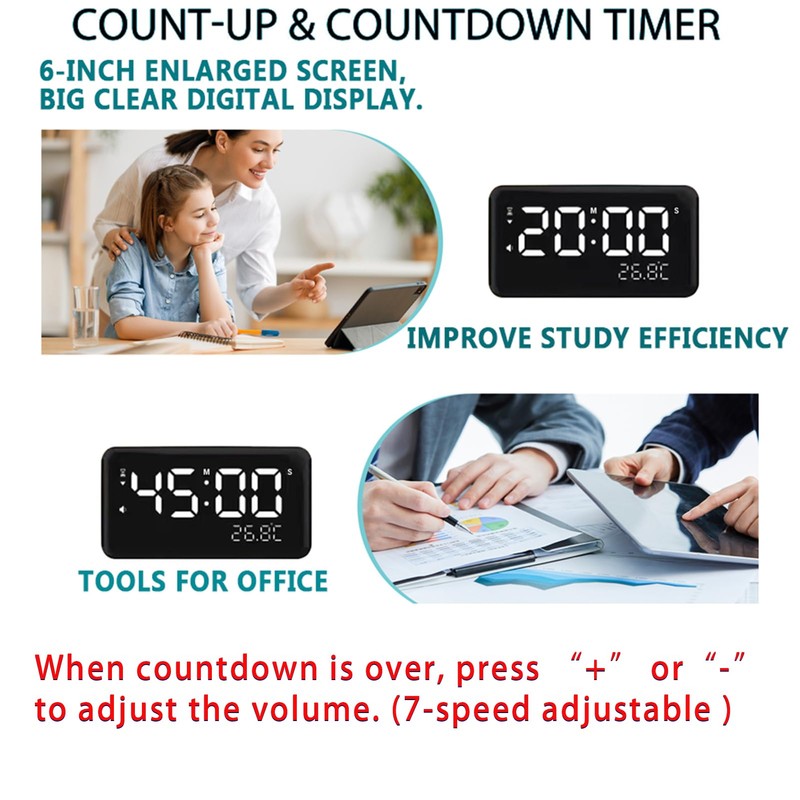 Talking Alarm Clock and Countdown Timer, Hourly Chime for Visually