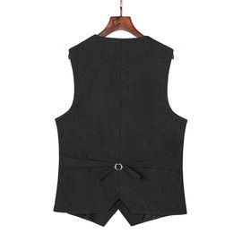 SOLOVEDRESS - Chaleco clásico clásico con patrón de espiga para hombre, cuello en V, casual, mezcla de lana, para hombre, Azul brillante, Medium