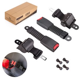 10L0L Yamaha Drive, EZGO RXV/TXT, Club Car DS/Precedent Golf Cart Seat Belt Kit, Universal 42" Retractable Seat Belts Set of 2, Street Legal Safety Harness with Screws