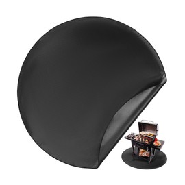 UNCO - Nonstick Grilling Mats 60 Inch, Round Fire Pit Mat, 60", Black Double-Sided Fireproof Design, Reusable, Portable, 3 Layers, Waterproof & Easy to Clean, Grill Matt for Outdoor