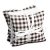 Swiss pine cushions, each with 9 x 9 cm, brown/white/white,