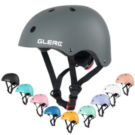 Glerc Kids Bike Scooter Helmet for Boys and Girl over 8 years old, Adjustable and Multi-Sport,Size M,Grey
