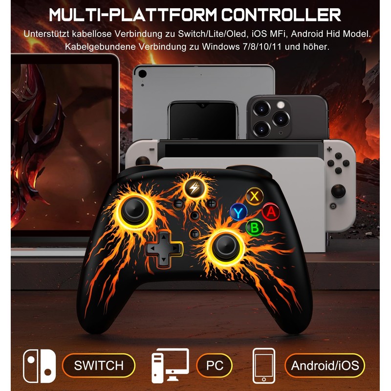 Switch Controller Wireless Switch Pro Controller with Cool RGB Appearance