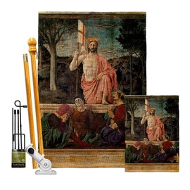 Ornament Collection The Resurrection Burlap Garden House Flag-Kit Religious Faith Hope Grace Peace Dove Christian Religion Easter Decoration Banner Small Yard Gift Double-Sided, Made in USA