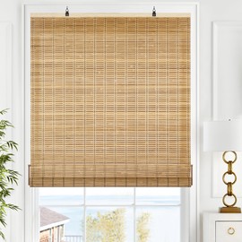 Cordless Bamboo Blinds, 35"x48", Brown206