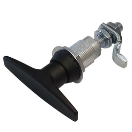 Southco - E3-11-25 E3 Series Vise Action Powder Coated Zinc Alloy Hand Operated Compression Latch with T-Handle Head, Non-Locking, 0.71" Thick, 1"-1.62"/2.07"-2.69" Grip Range, Black