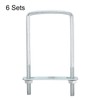 uxcell Square U-Bolts, 6 Sets 70mm Inner Width 160mm Length