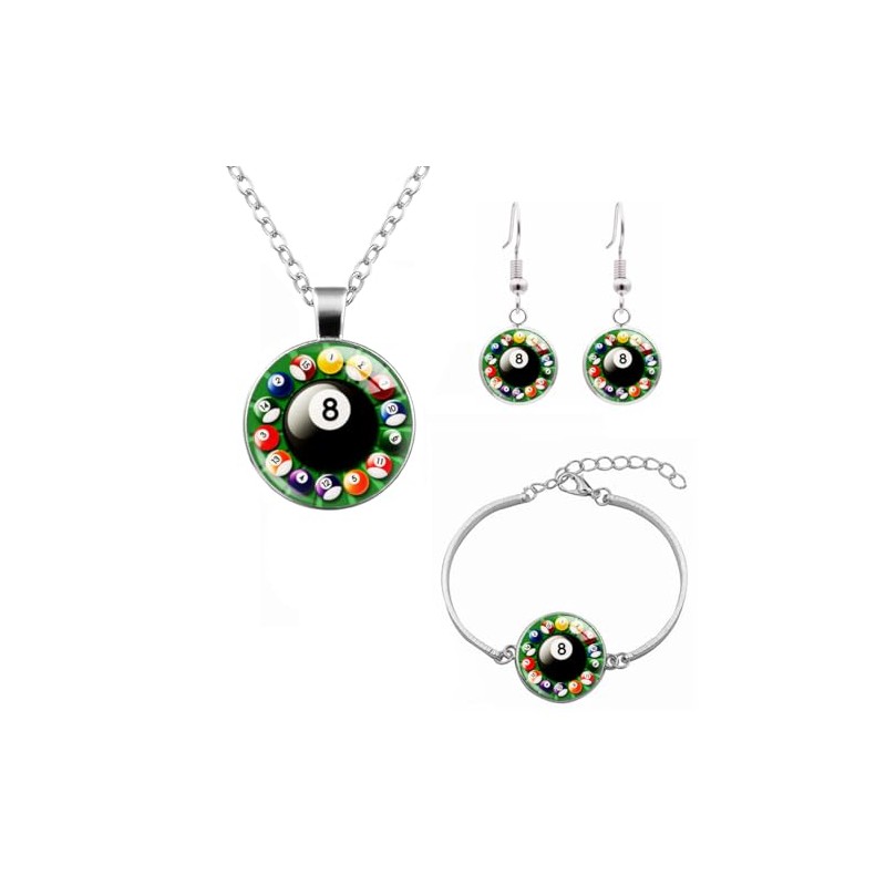 Mandy Xia Pool Billiards Ball Necklace Bracelet Earrings Sets Lucky