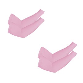 PFFY 2 Pairs UV Protection Cooling Arm Sleeves for Men and Women UPF 50 Sun Sleeve Pink*2