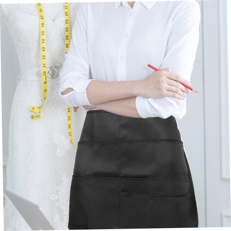 Operitacx Küchenarbeits Schürze mit Taschen Unisex Verstellbare Multifunktionale Schürze Schwarzem