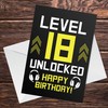 Funny 18th Birthday Card For Son Brother LEVEL 18 Humour