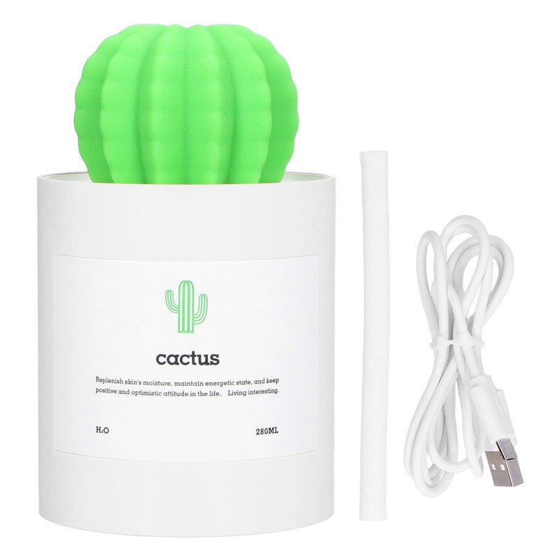 280ml Cactus Desktop Humidifier USB Power Supply Mute Nano Atomization