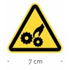 12 x 7cm Triangular Yellow 7cm Trap Warning Sign