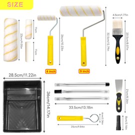 ACEBON 11-Piece Professional Paint Roller Kit - 9" & 4" Rollers with Extension Pole & Tray | Heavy-Duty for Walls, Ceiling, Doors, Trim | Quick, Even Coverage (DIY & Pro Painters) ﻿