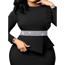 Abien Rhinestone Belts for Women Plus Size Crystal Belt Silver Rhinestone Stretch Waist Belt for Dress Formal (Silver, M:31''-37'')