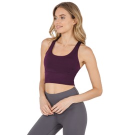 90 Degree By Reflex Lux Moisture Wicking Sports Bra - Potent Purple - Small