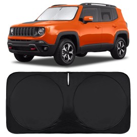 INSAUTO - Parasol para parabrisas Jeep Patriot para Jeep Renegade SUV 2015-2024 2025, parasol frontal plegable para Jeep Patriot SUV 2017, cubierta de visera para coche, bloquea los rayos UV y