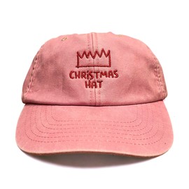 Outsdr Unisex Christmas Hat Washed Embroidered Dad Baseball Cap - Pink