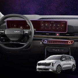 FICS Compatible with Kia Carnival 2024 – 2025 (KA4 Facelift) Screen Protector – Anti-Glare PET Films for Navigation & HVAC Displays, Bubble-Free, Scratch-Resistant