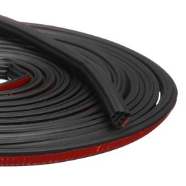 uxcell Rubber Weather Stripping Door Seal, Self-Adhesive Doors Seal Strip Insulation Soundproofing Strip for Door Window Isolation of Noise (Black,0.4" x16Ft)
