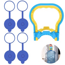 2 - Pack Water Bottle Handles w/ 4 Caps - Ergonomic, Non - Slip, Heavy Duty Lift Clip for Water Jug