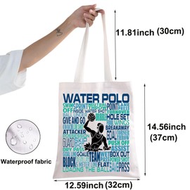BWWKTOP Water Polo Tote Bag Water Polo Player Gifts Water Polo Lover Shoulder Bag Water Polo Team Gift, Water Polo, One Size