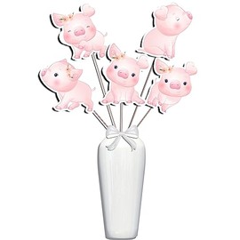 5 Pcs Large Pig Centerpieces for Kids | Piggy Baby Shower, Birthday Party Supplies | Cute Pigs Table Decorations
