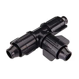 NDS Raindrip S5500UB, Smart Loc Universal Tee for Tubing, Drip Irrigation Fitting for 1/2-Inch, 5/8-Inch, & 0.710-Inch Supply Tubing and Dripline, Black/Blue