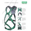 MSA 10206162 V-Form+ Construction Harness - Size: Extra Large, D-Ring
