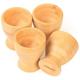 ZTHapwa Egg Cup, Bamboo Wooden Egg Cups Set of 4 for Soft Boiled Eggs for Daily Breakfast, Multipurpose Egg Holder for Makeup Sponge/Kitchen Countertop Decorations/Air Plant Holder/Holiday Gifts