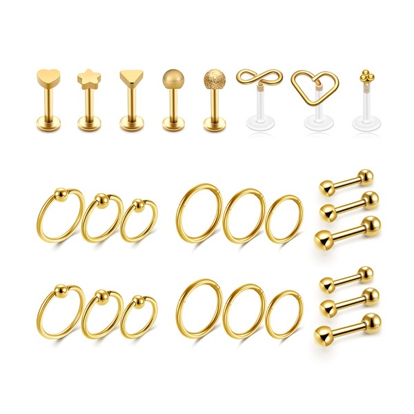 PiercingJak 26 16G Ear Piercing Surgical Steel Labret Piercing Segment