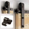CCJH 16FT Single Sliding Barn Door Hardware Kit Black Basic