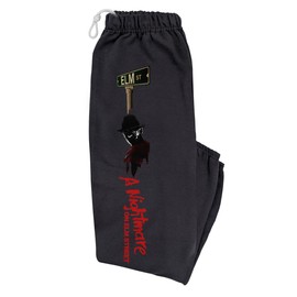 A Nightmare on Elm Street Freddy Silhouette Mens Jogger Sweatpants, Black, Medium