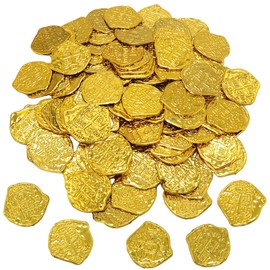 Pack of 100 gold coins for children, gold coin, pirate coins, pirate coins, play coins, treasure hunt, play money coins gold, pirate treasure children's birthday treasure, pirate party toy treasure