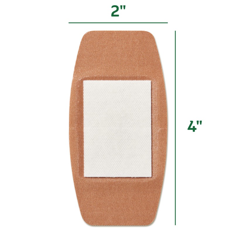 CURAD Naturals Baking Soda Bandages 2" x 4", Individually Wrapped