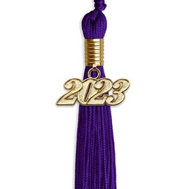 Endea Graduation Single Color Tassel with Gold Date Drop (Purple, 2023)