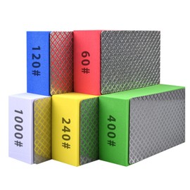 EGOFIX 5pcs Diamond Hand Polishing Pads for Ceramic Tile Glass Grinding,Sanding Blocks Polishing 60#,120#,240#,400#,1000#