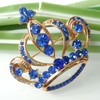 Navachi 18k Gold Plated Multicolor Crystal Royal Crown Brooch Pins