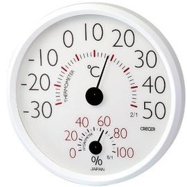 CRECEL CR-152W Thermometer/Hygrometer, White, For Wall Mounted